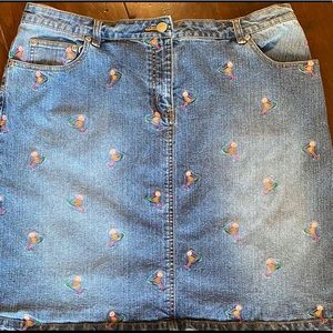 Lilly Pulitzer denim skirt with daiquiris